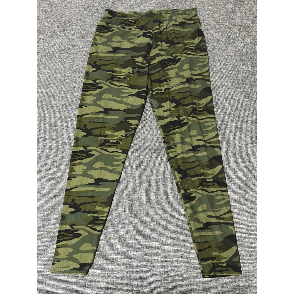 Unbranded Womens 3XL-5XL Leggings Camo Green Elastic Waist Stretch